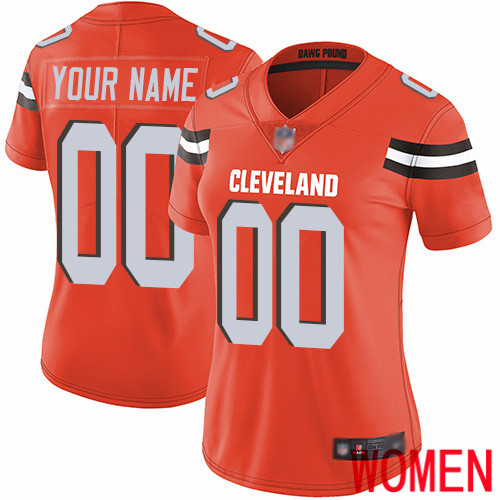 Women Limited Orange Jersey Football Cleveland Browns Customized Alternate Vapor Untouchable->customized nfl jersey->Custom Jersey